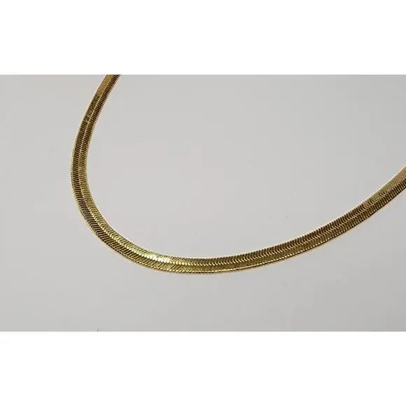 Herringbone 14k Gold Plated Necklace - Picture 3 of 3